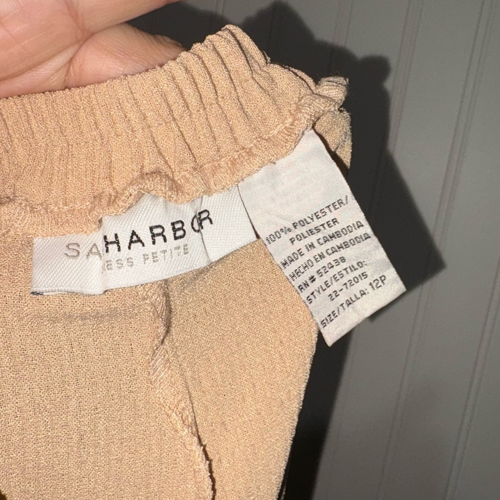 Sag Harbor Elegant Tan Women's Pants| Size 12 Petite - Picture 3 of 3